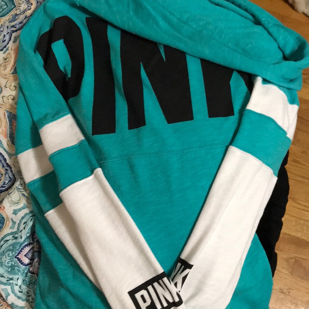 FINAL PRICE DROP—Turquoise VS PINK Hooded Tunic